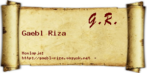 Gaebl Riza névjegykártya